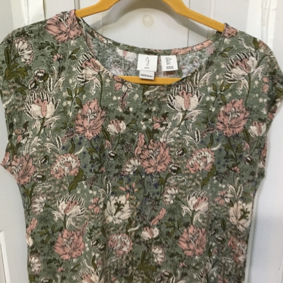 Joie Linen Floral Blouse in Green and Pink - Picture 3 of 15